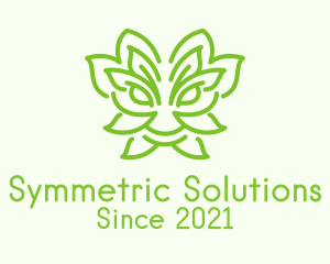 Symmetric - Green Leaf Dragon logo design