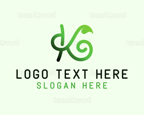 Green Eco Letter K Logo
