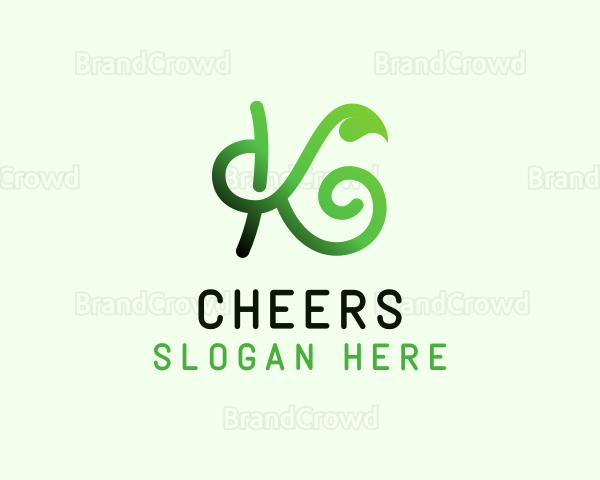 Green Eco Letter K Logo