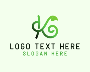 Landscape Gardener - Green Eco Letter K logo design