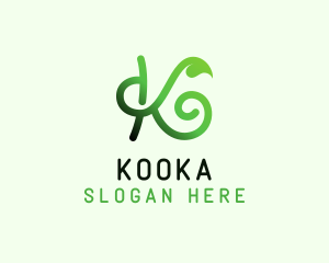 Green Eco Letter K  logo design