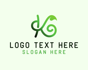 Diet - Green Eco Letter K logo design