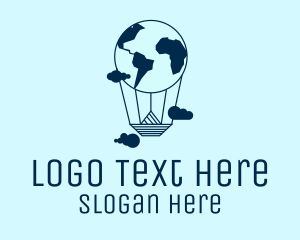 Boat - International World Travel Balloon logo design