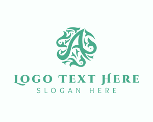 Green - Wedding Decoration Letter A logo design