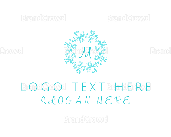 Winter Snowflake Wreath Logo