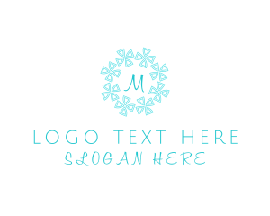 Snowflake - Winter Snowflake Wreath logo design