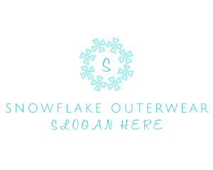 Winter Snowflake Wreath logo design