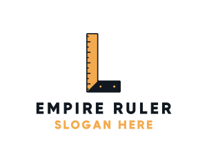 Ruler - Carpenter Ruler Tool Letter L logo design