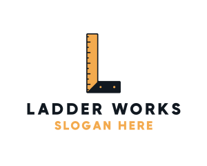 Carpenter Ruler Tool Letter L logo design