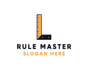 Ruler - Carpenter Ruler Tool Letter L logo design