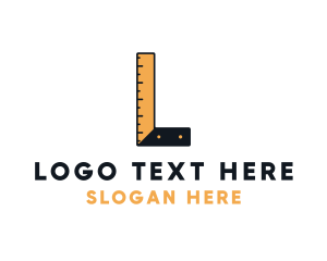 Angle - Carpenter Ruler Tool Letter L logo design