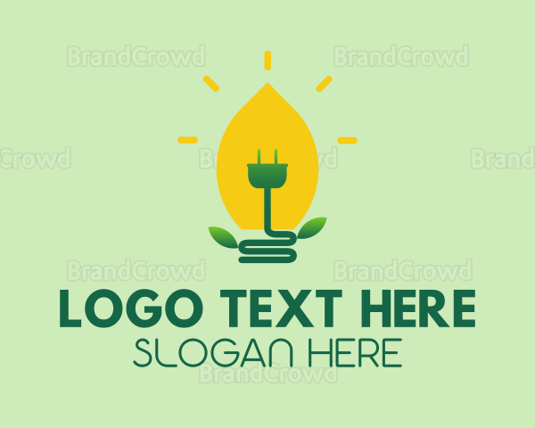 Leaf Light Bulb Logo