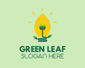 Leaf Light Bulb logo design