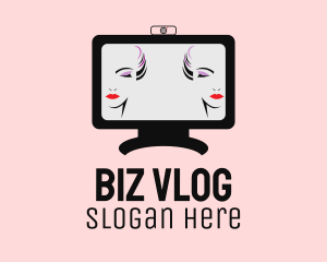 Online Makeup Vlog  logo design