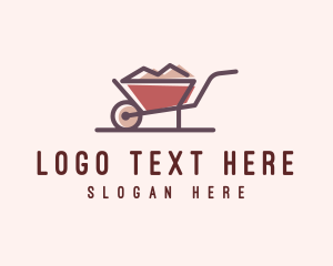 Farmer - Garden Soil Wheelbarrow logo design