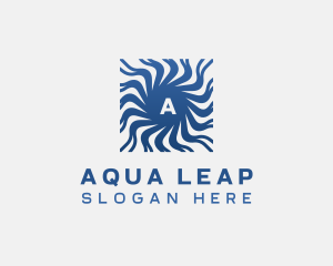 Aqua Ripple Wave logo design