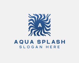 Aqua Ripple Wave logo design