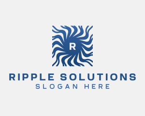 Aqua Ripple Wave logo design