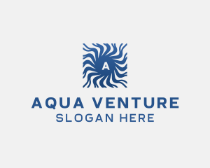 Aqua Ripple Wave logo design