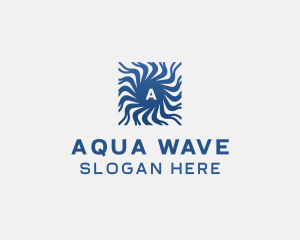 Aqua Ripple Wave logo design