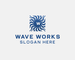 Aqua Ripple Wave logo design