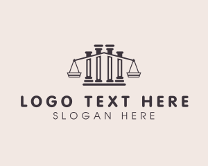 Courthouse - Column Law Scale logo design