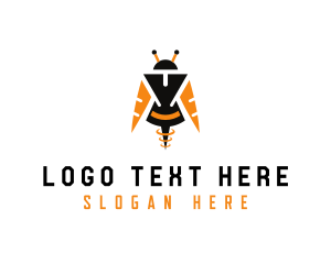 Robot - Wasp Push Pin logo design