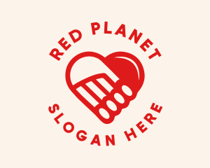 Red Hand Heart logo design