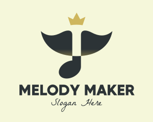 Singer - Music Note Crown logo design