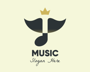 Music Note Crown logo design