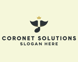 Coronet - Music Note Crown logo design