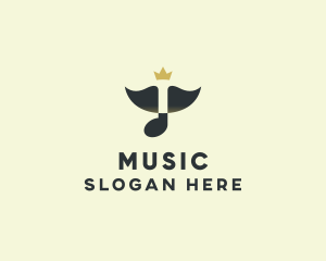 Music Note Crown logo design