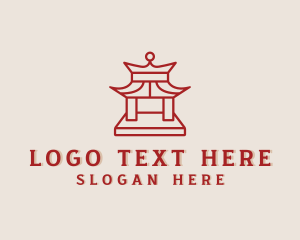 Tourist - Chinese Pagoda Temple logo design