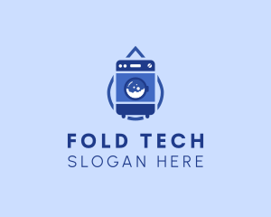 Folding - Washing Machine Droplet Laundry logo design