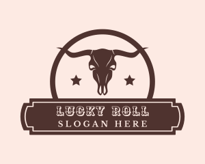 Ox - Western Bull Skull Banner logo design