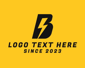Flash - Lightning Volt Letter B logo design
