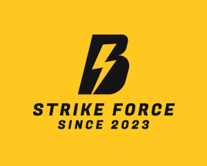 Strike - Lightning Volt Letter B logo design