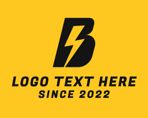 Strike - Lightning Volt Letter B logo design