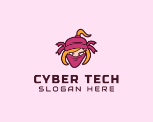 Hacker - Esports Ninja Girl logo design