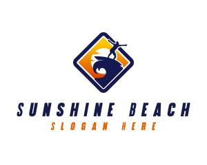 Summer - Surfing Summer Sunset logo design