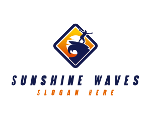 Summer - Surfing Summer Sunset logo design