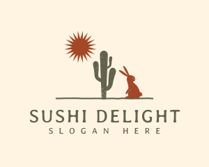 Desert Rabbit Sunset logo design