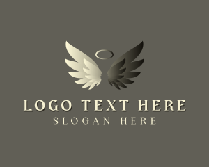 Cherubim - Religious Angel Wings logo design