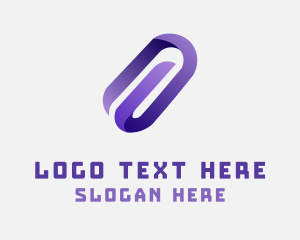 Violet - 3D Paper Clip Business logo design