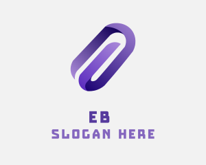 Purple - 3D Paper Clip Business logo design