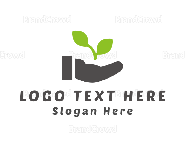 Hand Eco Plant Grow Logo