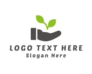 Herb - Hand Eco Plant Grow logo design