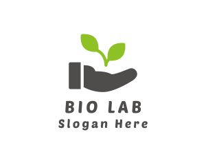 Biology - Hand Eco Plant Grow logo design