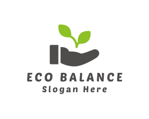 Hand Eco Plant Grow logo design