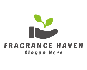 Hand Eco Plant Grow logo design